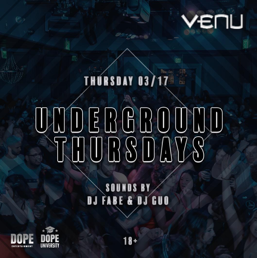 UNDERGROUND THURSDAYS @ VENU